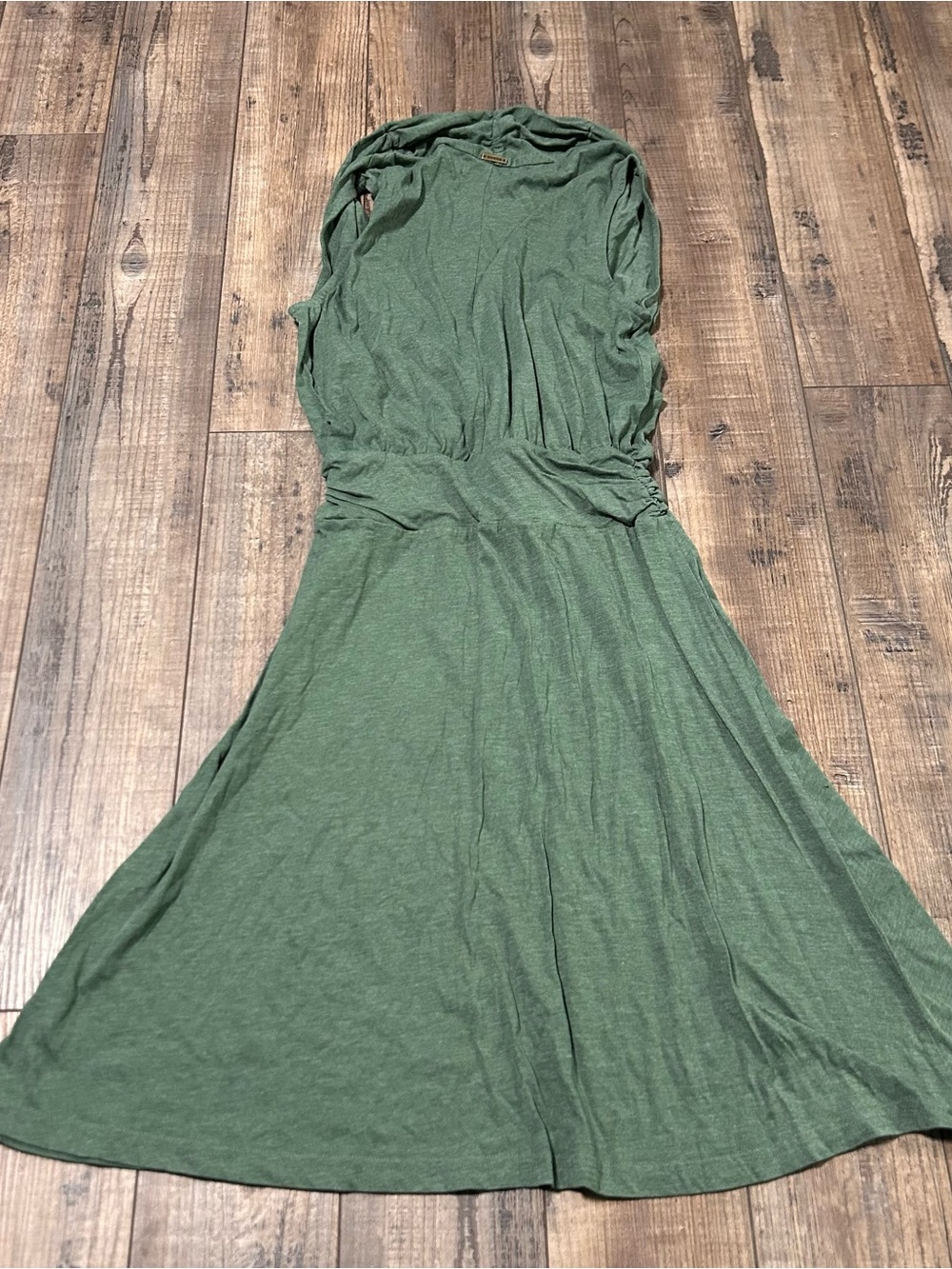 Prana Corissa Sleeveless Mock Wrap Knee Length Dress Green Size XS Draped Neck - Picture 2 of 7